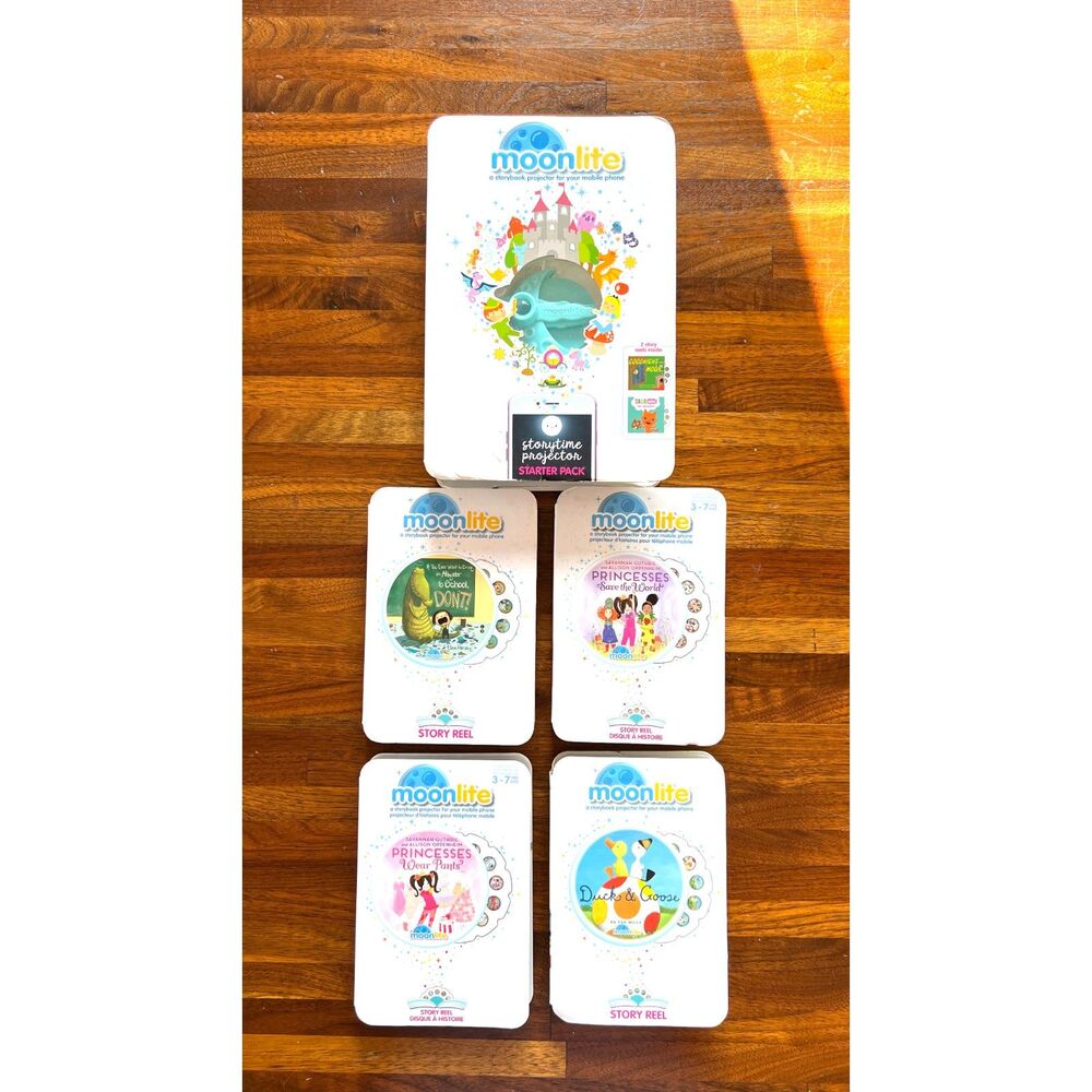Spin Master-Moonlite Starter Pack-Storybook Projector For Mobile Phones Lot of 5